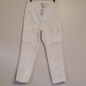 White High Rise Mom Jean Cargo Pant American Eagle